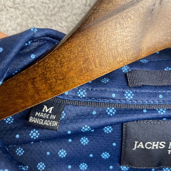 NEW Jachs New York Men's M Short Sleeve Button-Up Shirt Navy Blue - Picture 7 of 10